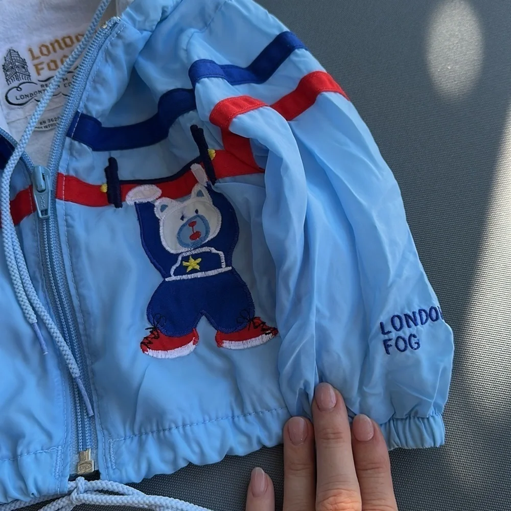 Vintage Toddler London Fog Jacket blue bear 12 months